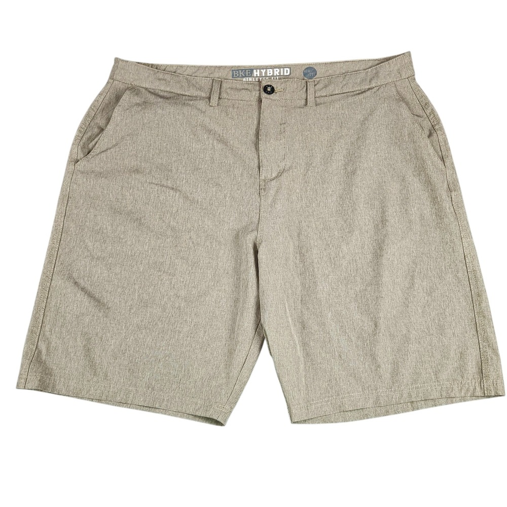 BKE Hybrid Athletic Fit Shorts Mens 42 Stretch 11" Inseam Casual Khaki XT9821-BK
